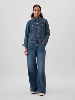 Gap Mid Rise SuperSoft Baggy Jeans Dark Wash 8/29